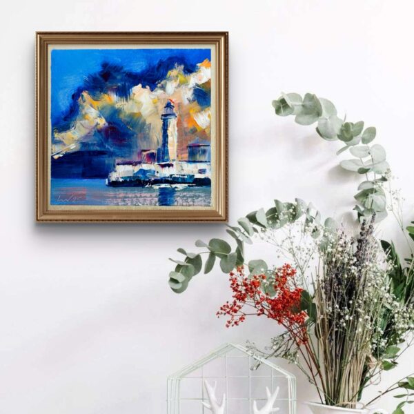 'Castillo del Morro, Havanna, before Rain', 15x15cm, oil on panel, 2025