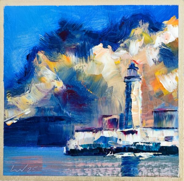 'Castillo del Morro, Havanna, before Rain', 15x15cm, oil on panel, 2025 - Image 2