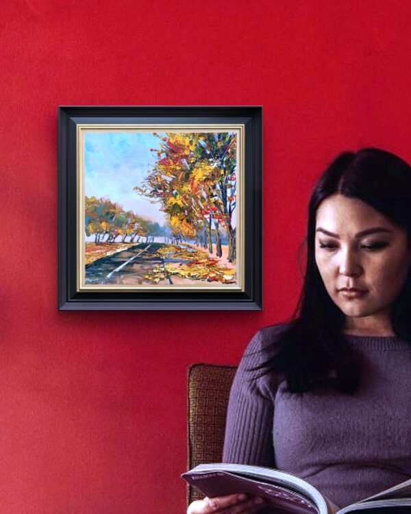 'Quiet Atumn Road', 30x30cm, oil on MDF, 2025 - Image 3