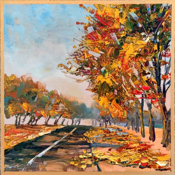 'Quiet Atumn Road', 30x30cm, oil on MDF, 2025 - Image 2