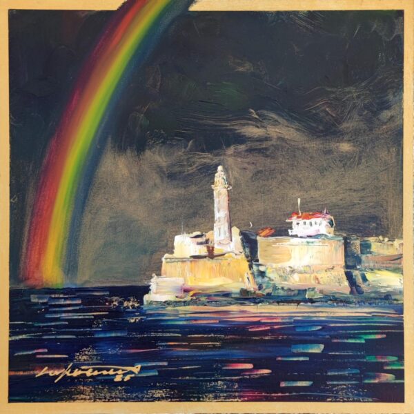 'Rainbow over Havana', 30x30cm, oil on MDF, 2025 - Image 2