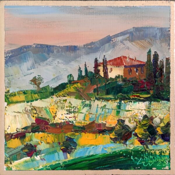 'Sweet Tuscan Home', 15x15cm, oil on panel, 2025 - Image 2